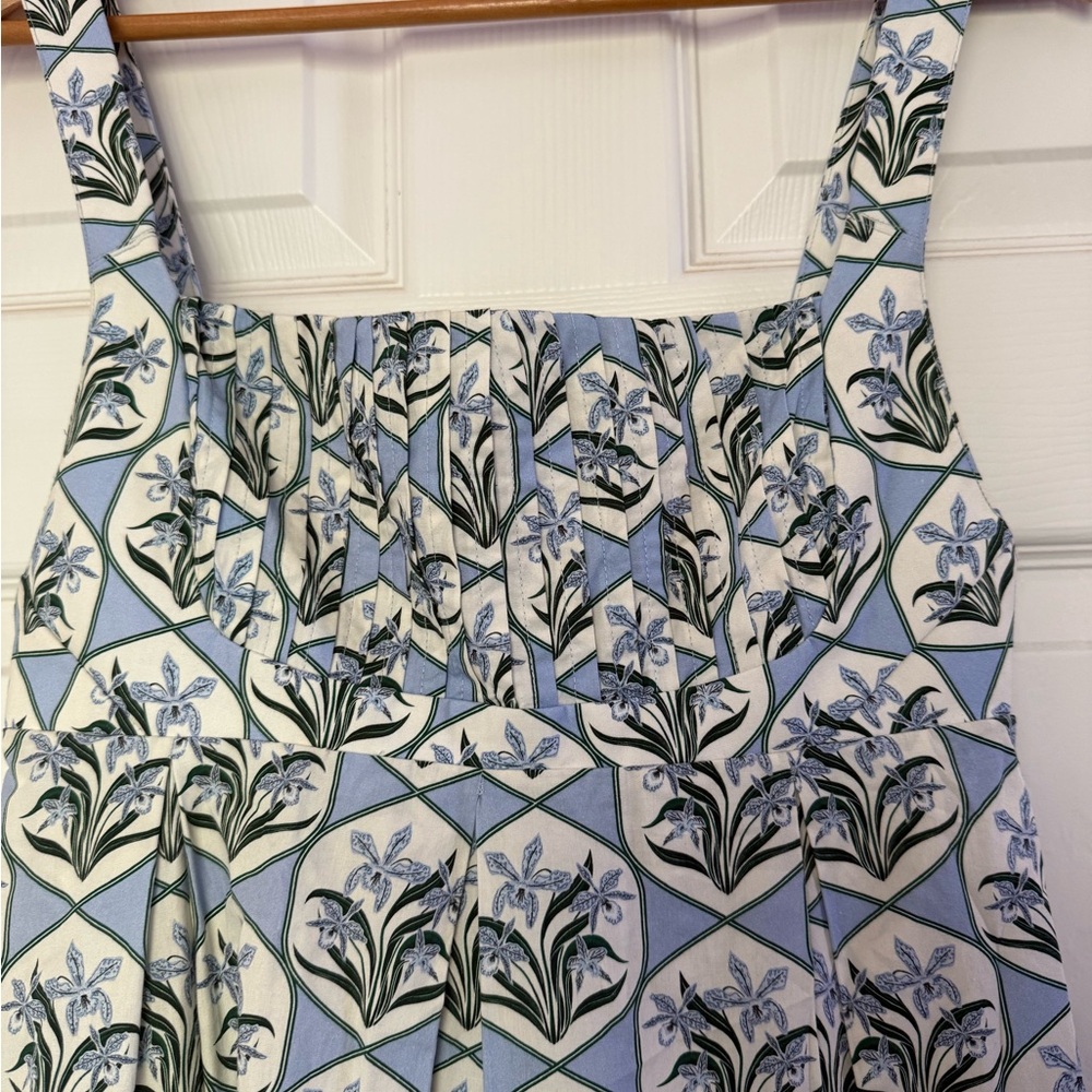 Agua Bendita Blue, Green and White Maxi Dress - Hortensia Print, custom Med - Picture 2 of 5
